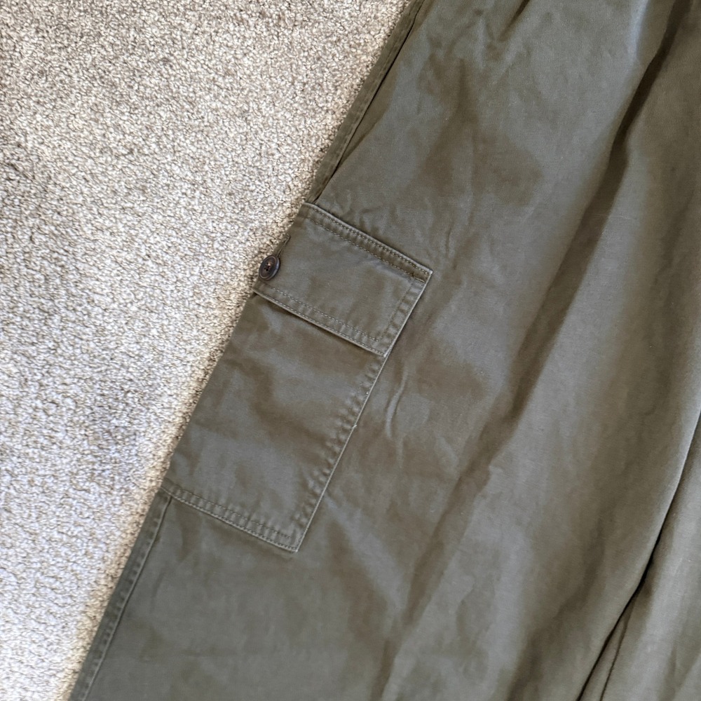 Madewell Harlow Wide Leg Cargo Pant Olive Green Sz 6 Utility Army Gorpcore Chic - Picture 4 of 14